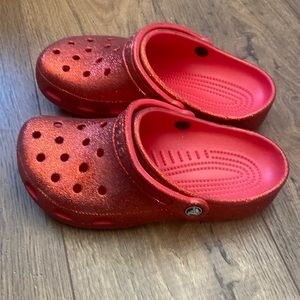 Red Glitter Crocs